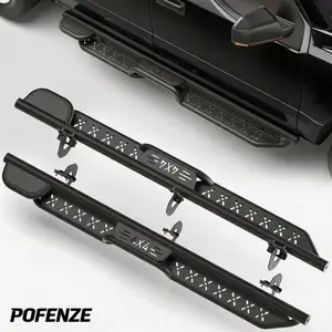 POFENZE-NADIA Running Boards for 2009-2014 Ford F150 SUPER CREW Full Size Truck, Carbon Steel Powder-Coated Black Nerf Bars Side Steps, Auto Body Frame Kick Plates rock sliders