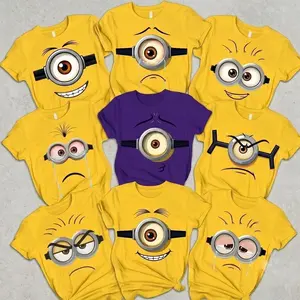 [FREESHIP] Personalised Minions Family T Shirt, Funny Minions Shirt, Y2K Streetwear T-Shirt, Unisex Crew Neck, Vintage Hip-Hop Sports Graphic, Casual Cotton Fit, Soft Comfortable Short Sleeve, Teen & Adult