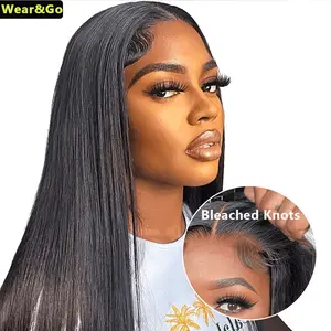 Bling Hair 26 28 30Inch 5x5 Wear to Go Glueless Human Hair Bleach Knot Bone Straight Lace Closure Human Hair Pre Plucked 180 Density 3 Seconds to Wear