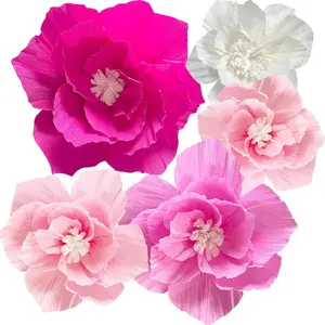 Colorful three-dimensional crepe paper flower wedding celebration arrangement, pleated flower party artificial flower props decoration set