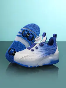 Unisex's Kid's Adjustable Inline Skate Sneakers, Casual Comfortable Breathable Sports Running Shoes, Detachable 4 Wheel Design Training & Gym Shoes