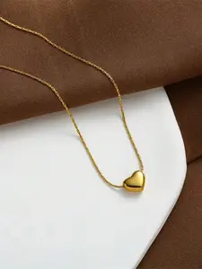 Elegant Heart Pendant Necklace, 18k Gold Plated Stainless Steel, Perfect Gift for Women, Mother's Day Present, Romantic Valentine's Jewelry