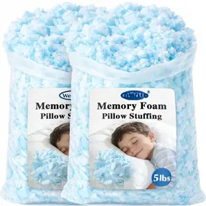 10lbs Pillow Stuffing, Shredded Memory  and Polyfill Filling, Adjustable Bean Bag Filler Replacement for Couch Cushion, Comfortable Support for  Sleep