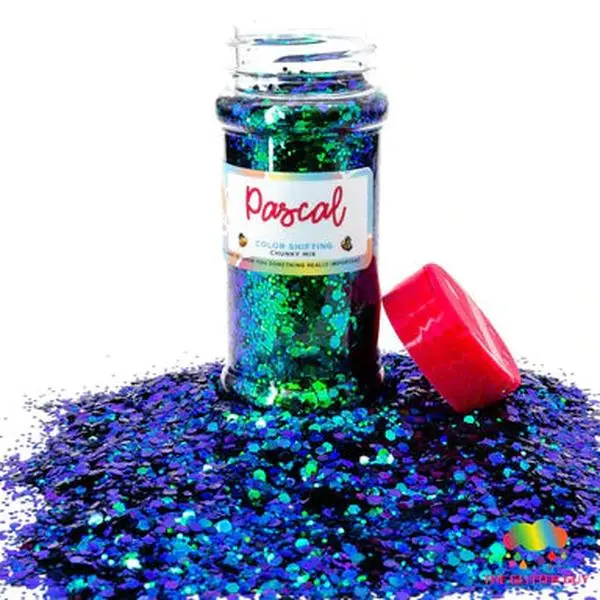 The Glitter Guy Pascal Chunky Glitter Kit - Color Shifting, UV Resistant Nail Art Decoration, Polyester Base with Easy Cleanup for DIY Crafts