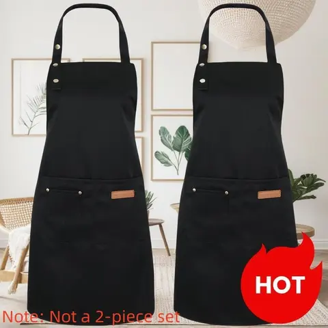 Waterproof Apron with 3 Pockets, Adjustable Bib Apron for Cooking Baking Grilling, Unisex Kitchen Work Apron with Neck Strap for Men Women, Aprons with Pockets