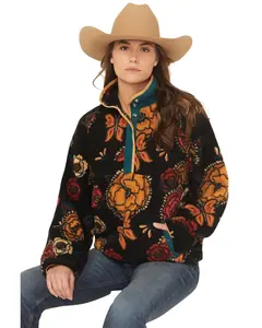 Wrangler Women's Retro Women'S Floral Print Sherpa Pullover - 112371676