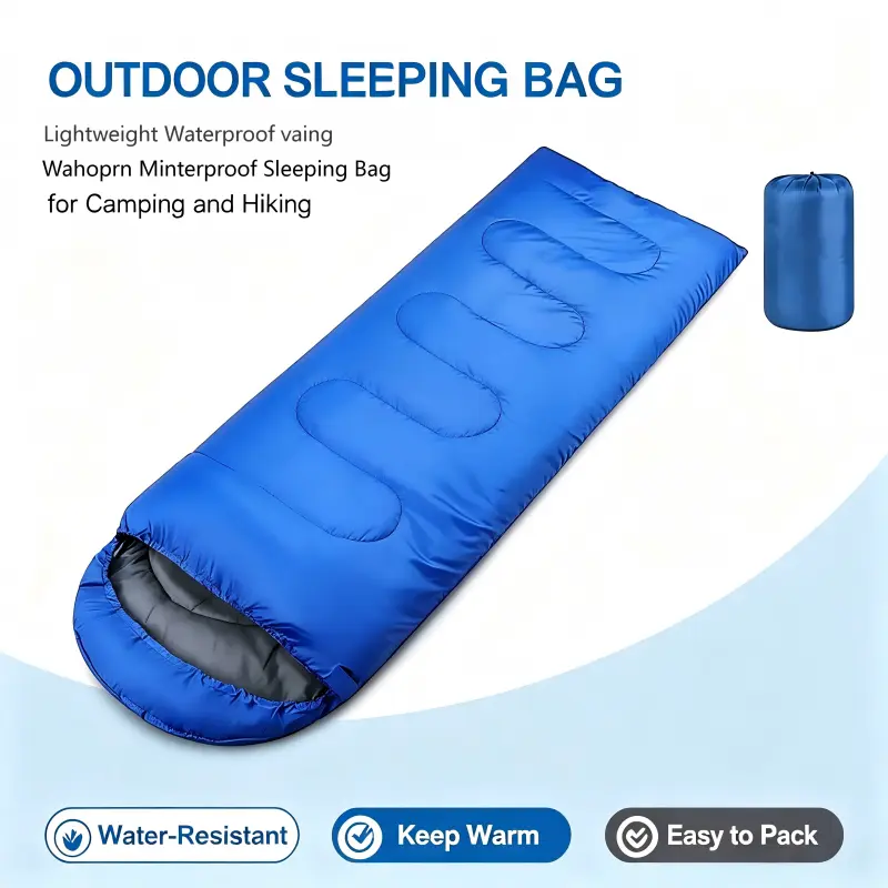 Compact Roll-Up Rectangular Sleeping Bags - Super Lightweight, Portable Lighter, Easy to Fold Envelope Shape Camping & Hiking Gear for Adults, Cold & Warm Weather Single Sleep Essentials Accessories