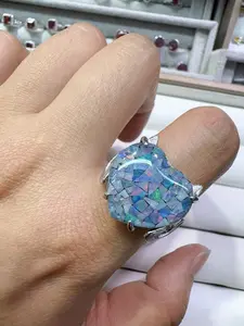 Mary(9140)gc.Australia black opal heart s925