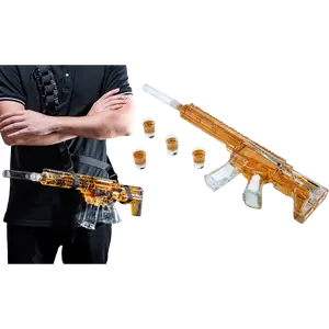 AR15 Whiskey Decanter and Glass Set - Drinking Party Accessory - Holster Attachment, Silencer Stopper - 22oz & 4 1oz Shot Glasses - Drinking Party Accessory, TIK Tok Gun Decanter - Fun Gifts For Men