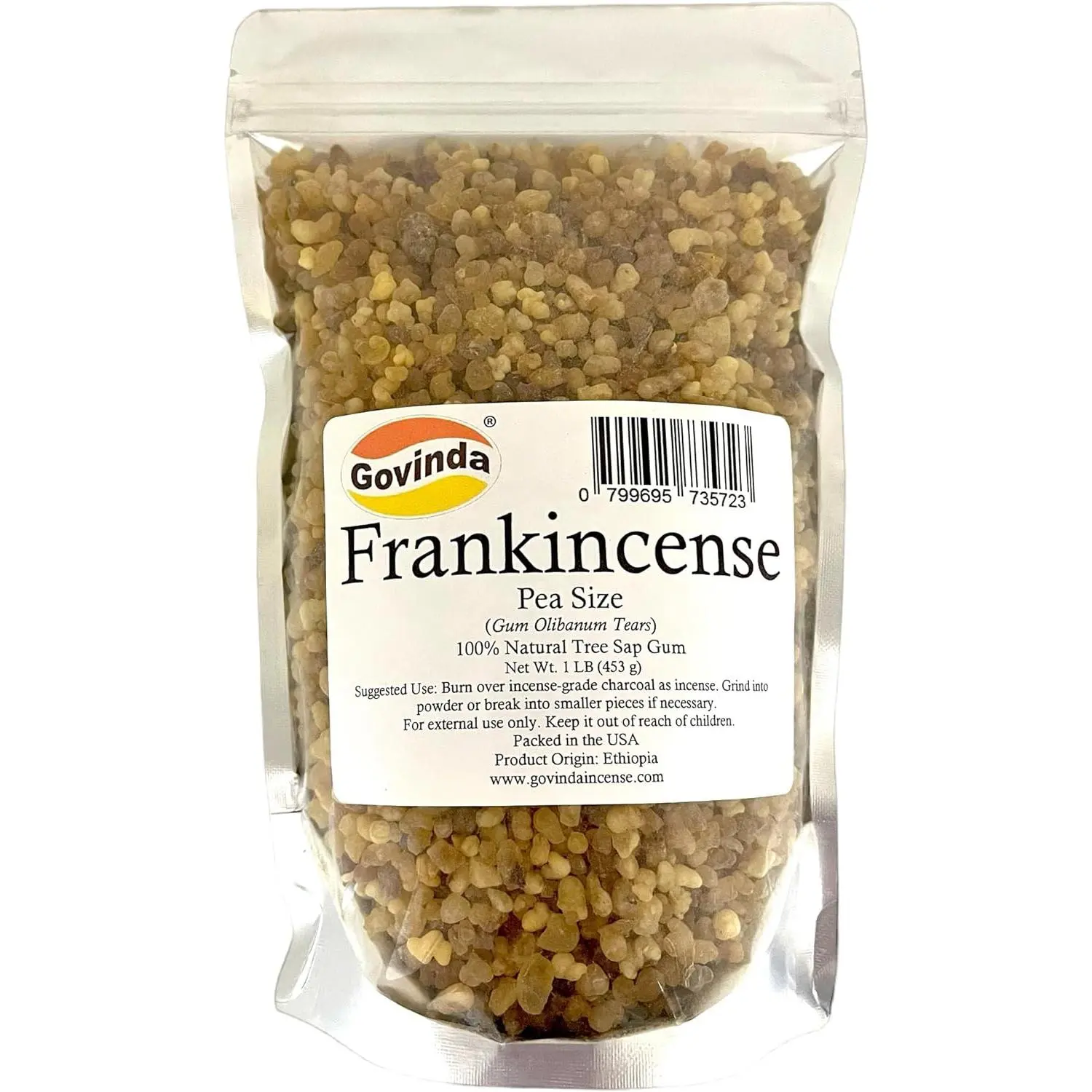 1 lb Pea-Size Natural Frankincense Resin - Pure Boswellia Sacra Gum, Scented Fragrance with Home Aroma for Incense, Aromatherapy Use, Aroma For Home