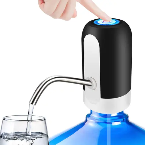 Cordless Compact Water Dispenser - Rechargeable Pump, BPA-Free, Food Grade Silicone Hose, Stainless Steel Spout, 30-40 Days Battery Life, 1-Switch Operation, Fits 5 Gal Jugs, Ideal for Office, Outdoor, Beach Outings & Elderly Use
