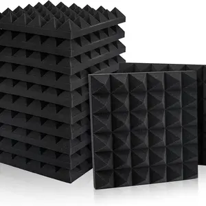 Sound-absorbing panel, a 11.81-inch by 11.81-inch soundproof foam board, studio wedge-shaped tiles, sound-absorbing wedge-shaped sound insulation panel
