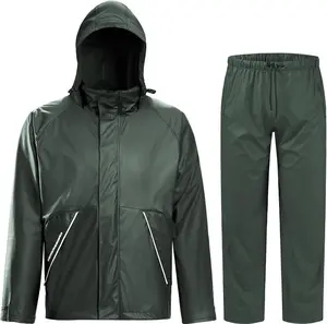 Rain Suits for Fishing Waterproof Rain Gear for Men Duty Rain Coat Jacket with Pants/Overalls
