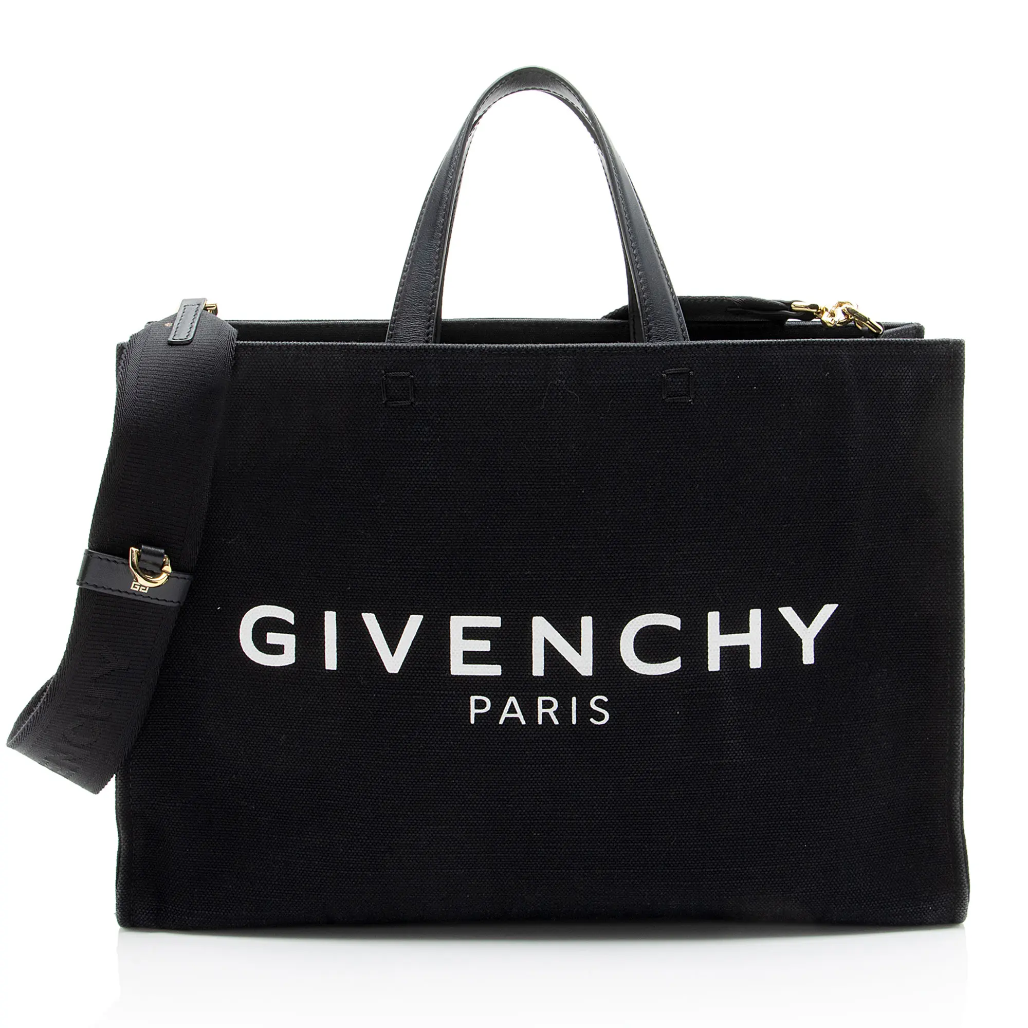 Pre-owned GIVENCHY Leather Tote Bags Canvas Logo Medium Shopper Tote