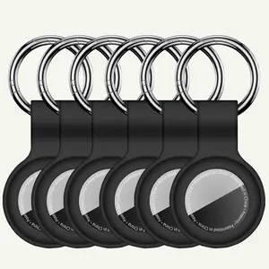 6-Piece Compatible Airtag Protective Case Set with Keychain, Silicone Material, GPS Tracker Cover for Luggage Items, Child Tag Accessories