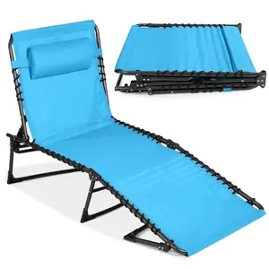 Best Choice Products Patio Chaise Lounge Chair, Outdoor Portable Adjustable Pool Recliner w/ Pillow