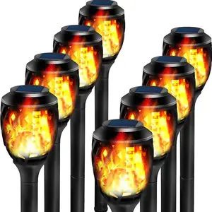 Outdoor Solar Lights – Water-Resistant Flickering Flame Pathway Lights for Garden & Yard, Landscape Decoration
