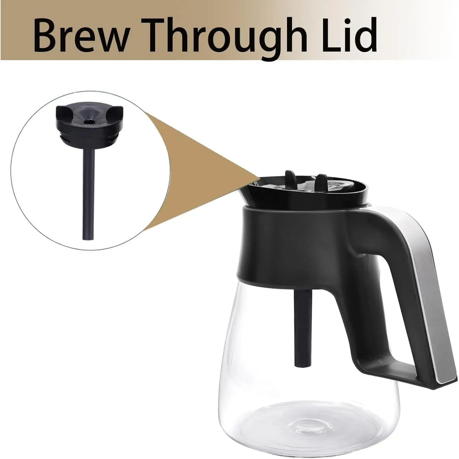 10-Cup Coffee Pot Replacement for Ninja Coffee Maker CM400 CM401 CF090  CF091 CM300 CP300 CP301 Glass Carafe Replacement with Brew-Through Lid  Sturdy Handle - TikTok Shop