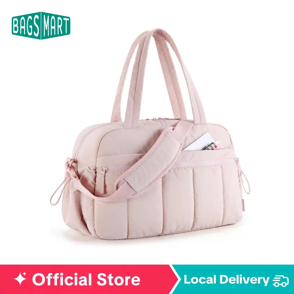 【KOL】BAGSMART Travel Duffel Bag Gym Bag for Women with Wet Pocket Carry-On Weekender Bag Water-Resistant Sports and Workout Bag