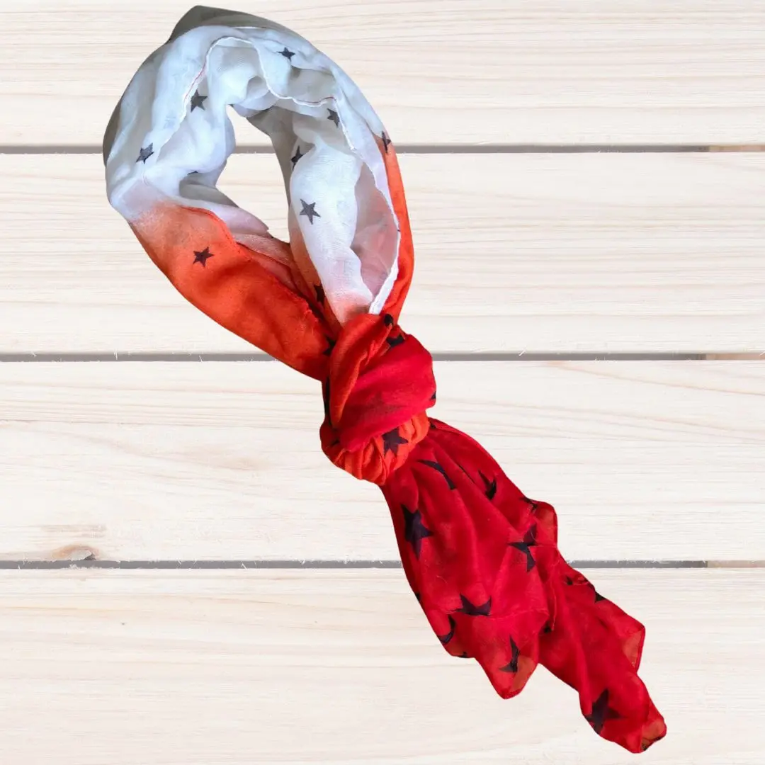 Girls' Sammie Jo Star Print Red Ombre Scarf for Fashion Accessories