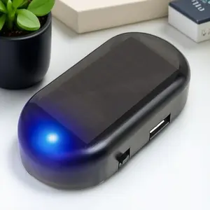 Solar-Powered Car Anti-Theft Strobe LED Warning Light - Wireless Waterproof Motion Detection Sensor, Shockproof, Easy Install for Vehicle Security