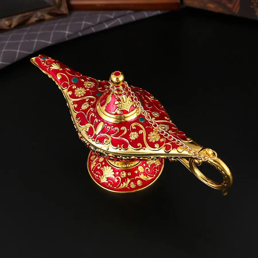 Magical Genie Aladdin Lamp | Decorative Piece | Infuse Your Home Decor with Enchantment | The Perfect Choice for Tabletop, Shelf & Portable Display | A Collectible Gift for Fans of Fantasy & Arabian Nights
