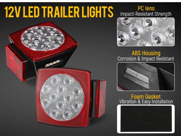 Partsam LED Side Marker Running Light Lamp for Trailers Trucks