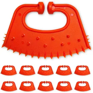 Calf Weaner, Cattle Cow Weaning Tool, Farm Livestock Bovine Nose Clip, Cow Nose Thorn Milking Stop -Red- 10 Pack