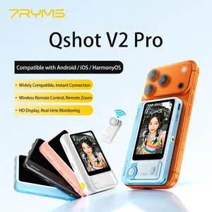 7RYMS Qshot V2 Pro Magnetic Phone Selfie Monitor Screen, Support 4K 30fps Wireless and 4K 60fps Wired Recording, Using Phone Rear Camera for Selfie Vlog Live Stream TikTok, Compatible with Android iPhone HarmonyOS