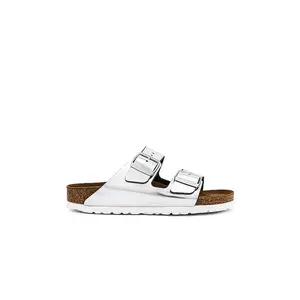BIRKENSTOCK Arizona Soft Footbed Sandal in Metallic Silver BIRKENSTOCK Arizona Soft Footbed Sandal in Metallic Silver