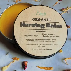 Organic ALL-IN-ONE Maternity Nursing Balm and Skin Salve Skincare w/ Calendula + Lavender+ Slippery Elm +Vitamin E+ Marshmalllow+ Shea + Cocoa Butter