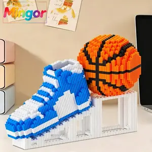 10.3" Basketball & Sneaker Micro Building Blocks Set| 3D Sports Model DIY Decor