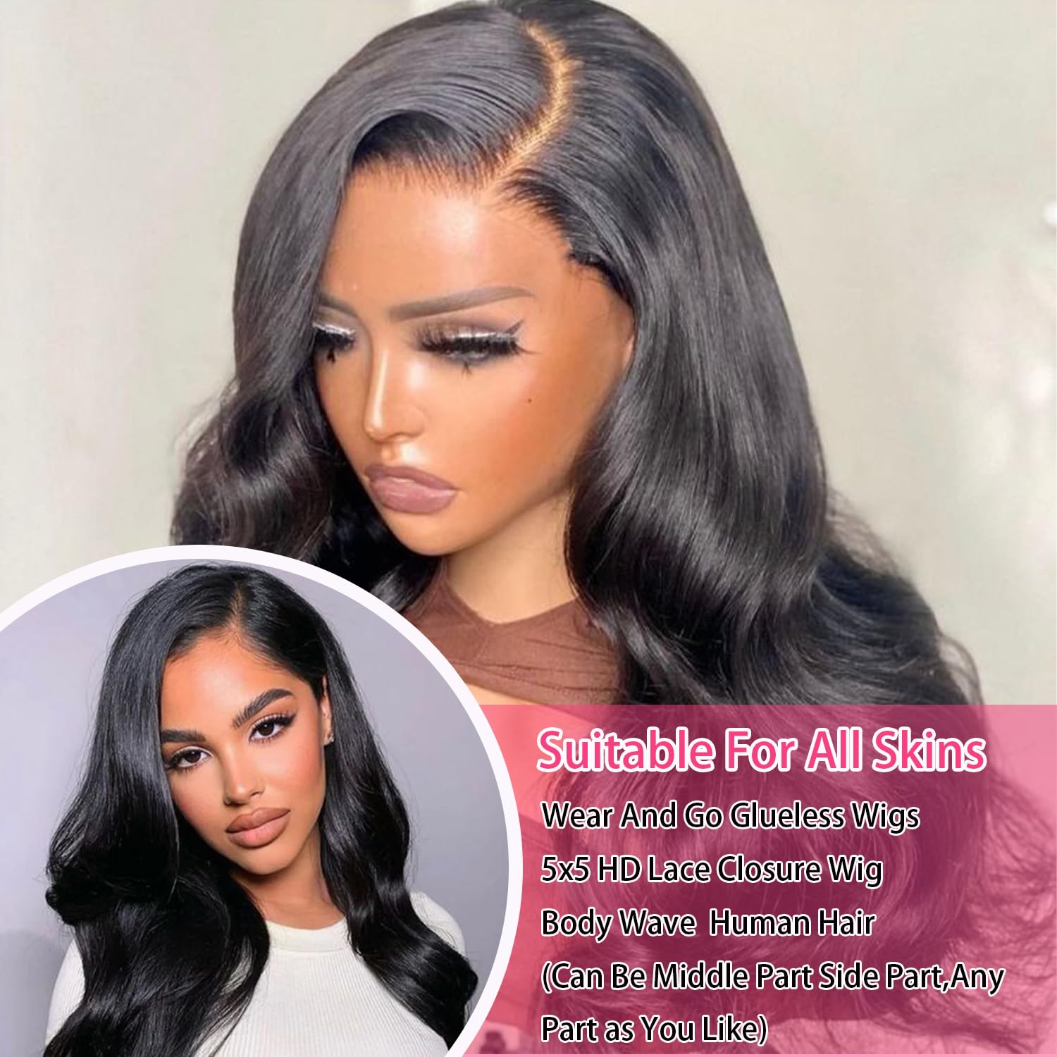 MYLOCKME Body Wave Lace Front Wig 13x6 13x4 HD Transaprent Lace Frontal Wig 9x6 7x5 6x4 5x5 Glueless Wig 30 32 34 Inch 180 Density