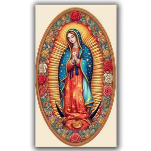 Virgin Mary Prayer World Peace Diamond Painting Kits for Adults, DIY Diamond Art Paintings Kit for Beginners, 5D Full Drill Gem Art Crafts, Wall Art Painting Making Kit