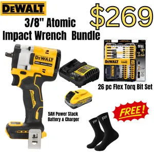 DeWalt 3/8" Atomic Impact Wrench  Bundle