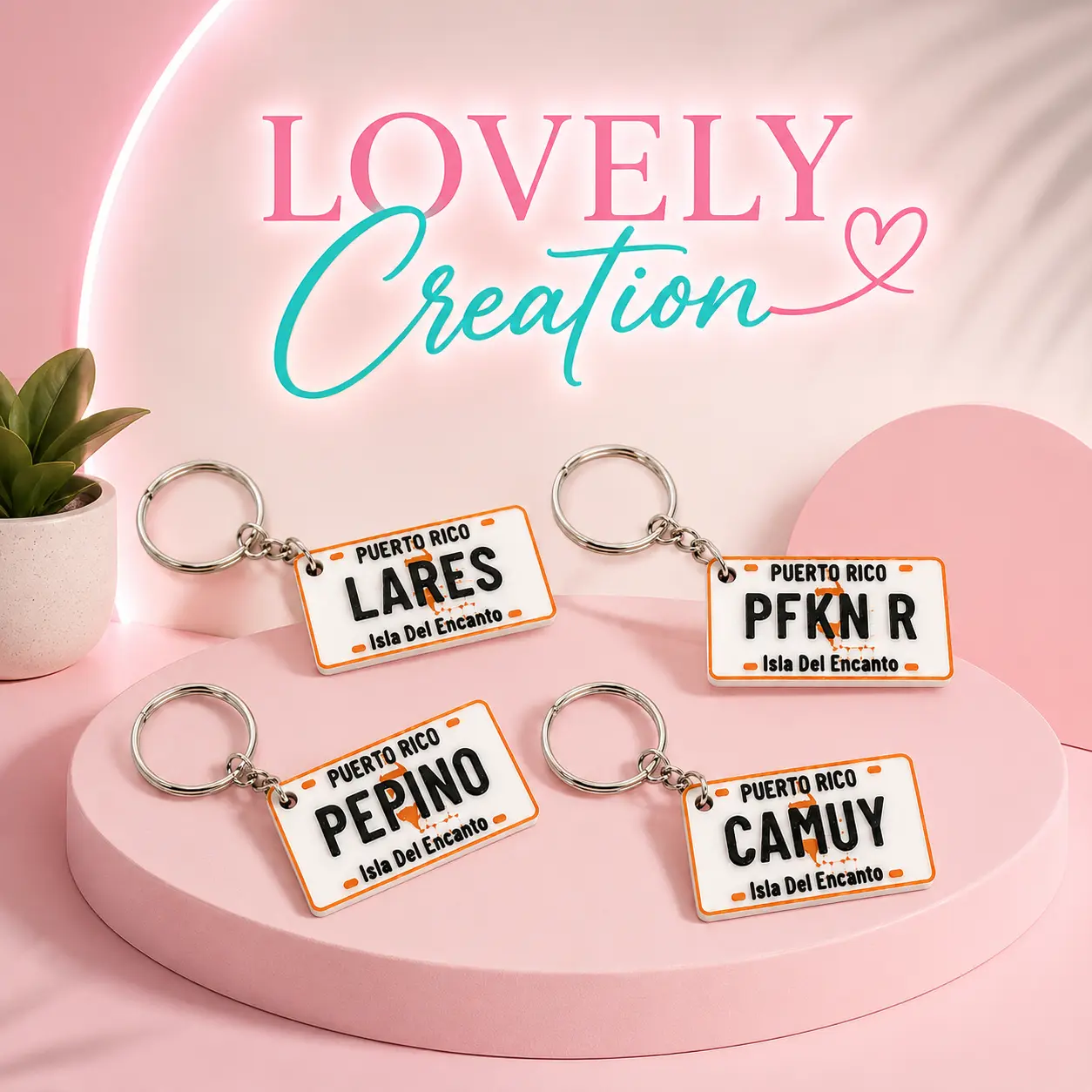 Personalized Puerto Rico License Plate Keychain | Municipality