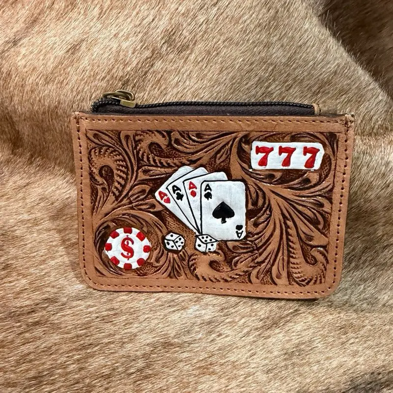 Coin pouch leather and  cowhide
