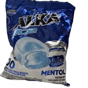 1 Bolsa De Alka Ice Caramelo Relleno Refrescante Sabor mentol y eucalipto 100 und Moisture Proof Design Odor Proof
