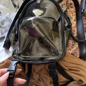 Anti-Theft Clear Mini Backpack Convertible Straps for Festivals Concerts Amazon.com: OTW ONTHEWAE Anti-Theft Black Clear Transparent  main image 2