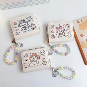 Chikawas Cute Wallet Coin Purse Card Holder Usagi Hachiware JiYi Small Bag Keychain Kawaii Gift for Girls Students Travel Use