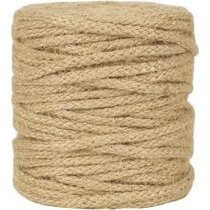 5mm Jute Twine, 164  Braided Jute Rope,  Twine String for Crafts,  Wrapping, Holiday Decorating, Gardening,  Tower Repairing, Macrame Jute Cord