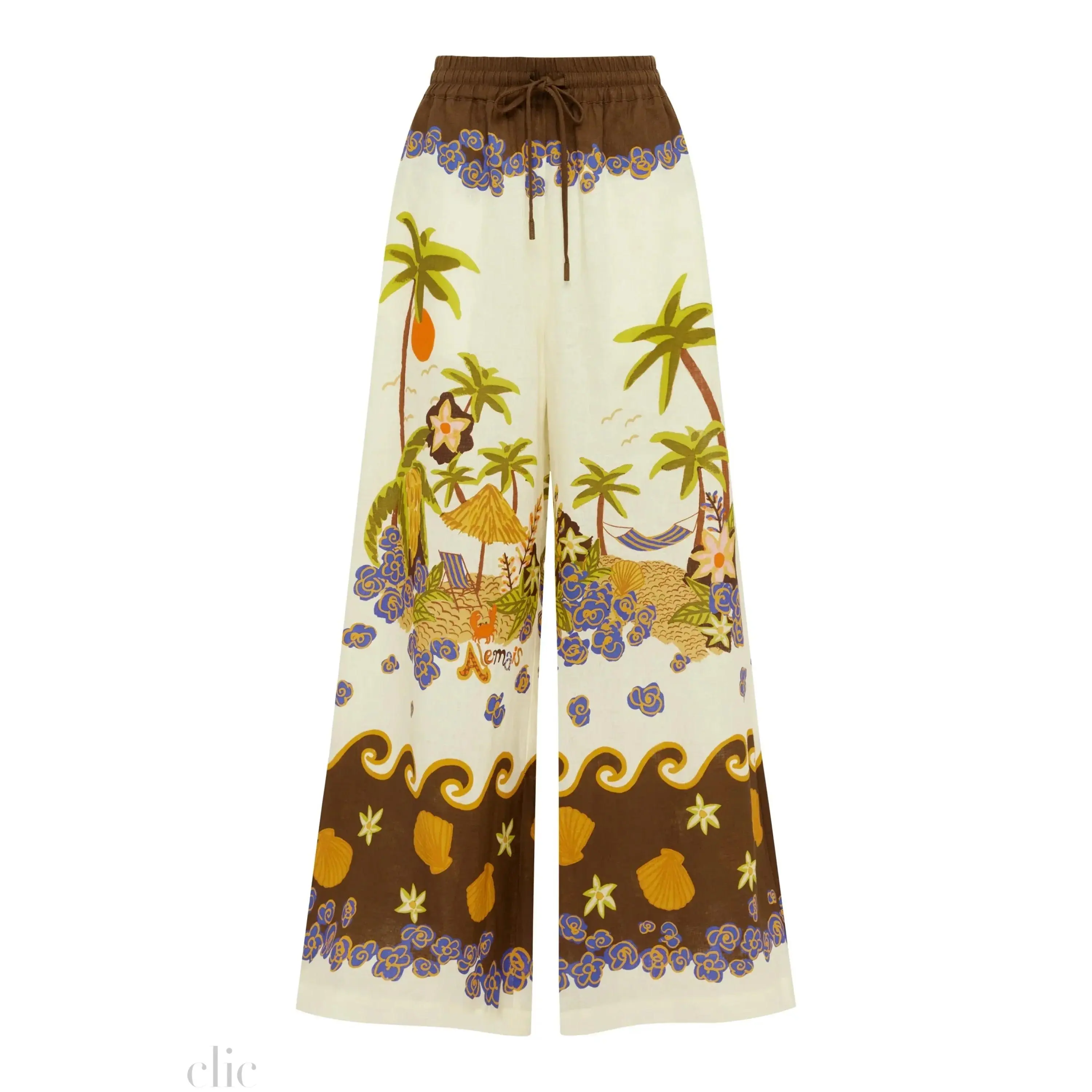 Island Cove Pant in Cream, from Alemais