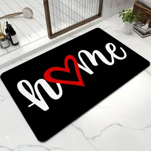 Valentines Day Door Mat, Love Theme Pattern Design for Entryways, Bathrooms, Laundry Rooms, Sink Areas, Dining Zones, Bedroom Rugs, Easy to Clean, Durable, Decorative, Beautiful Room, Non-Slip, Quick Absorbent, Fast-Drying Mat