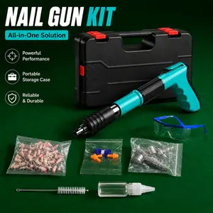 Ultimate Heavy-Duty Nail Gun Kit - Engineered for unrivaled power and precision. Built for outstanding performance, this nail gun delivers rock-solid and reliable results for every job. It can effortlessly penetrate concrete, steel and bricks.