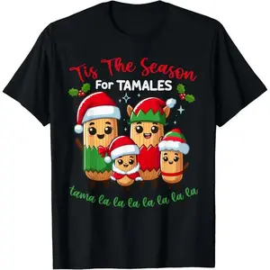 FEEGO Tis The Season For Tamales Mexican Christmas T-Shirt mexican merry christmas top