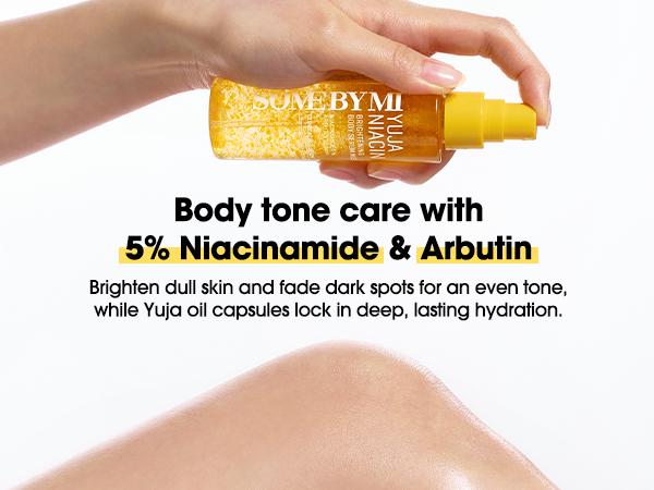 Yuja Niacin Brightening Body Serum Mist 2.7fl oz - Korean Skincare - Vitamin C & Niacinamide Spray for Dull, Uneven Skin Tone