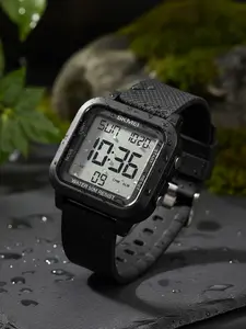 Men's Sport Watch Skmei Sportive Digital Watch, Fashionable & Functional, 5atm Waterproof, Digital Display, Abs Case, Square Dial, All Seasons Wear, Sporty Waterproof Watch