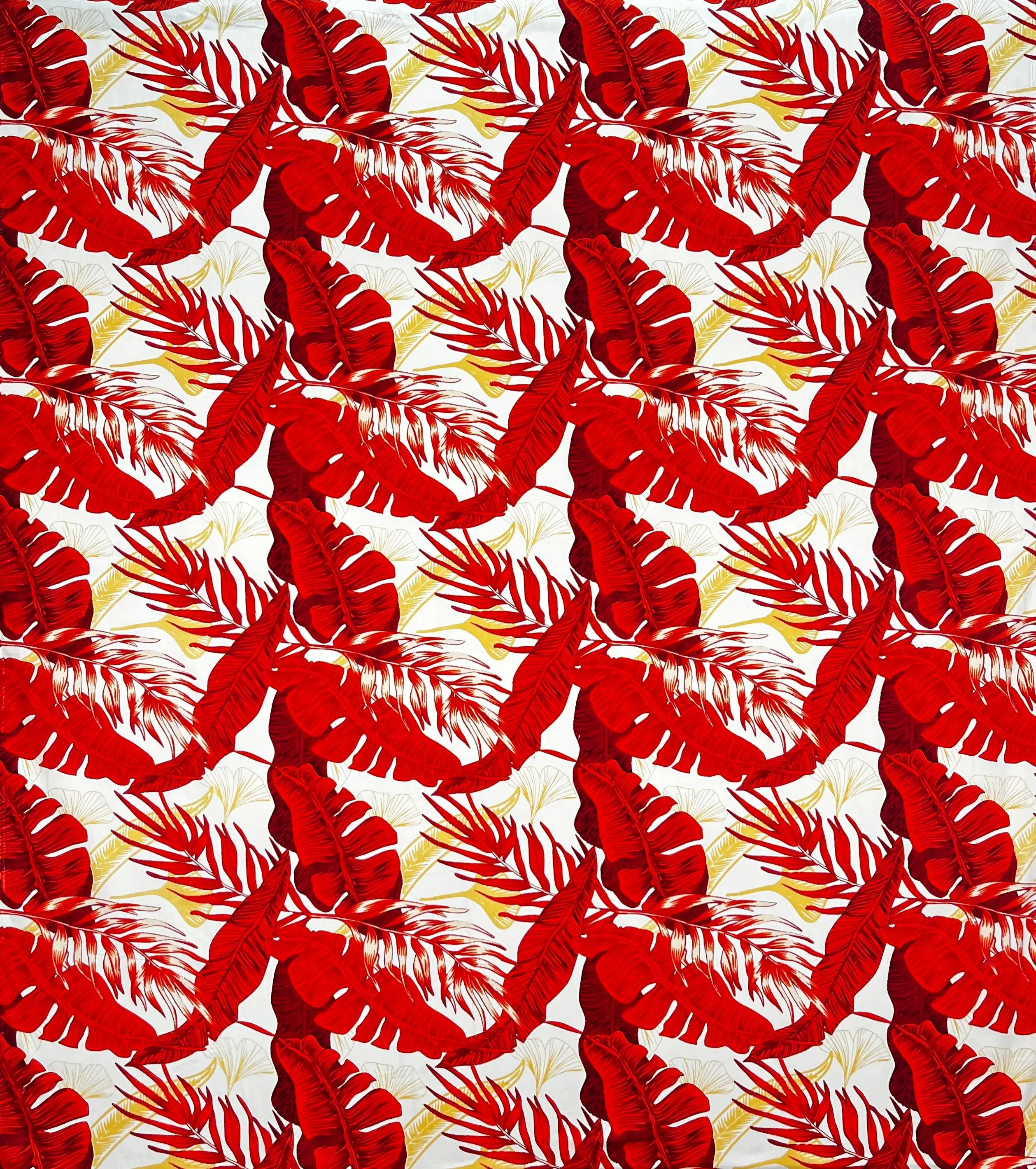Tropical Leaves All Over design Cotton Fabric | Islands Fabric