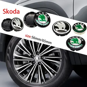 4pcs Skoda Wheel HUB Cover Stickers, Car Tire Center Modification Caps, Durable Anti-Dust Scratch Protection, Fits Superb, Kodiaq, Scala
