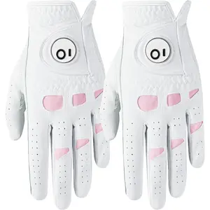 Golf Gloves Women Leather Glove with Ball Marker for Ladies -  Grip, Comfort & Durability for Female Golfers